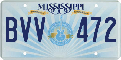 MS license plate BVV472