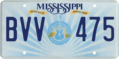 MS license plate BVV475