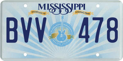 MS license plate BVV478