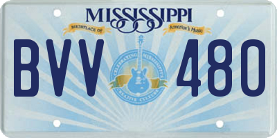MS license plate BVV480