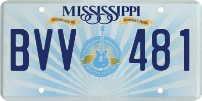 MS license plate BVV481