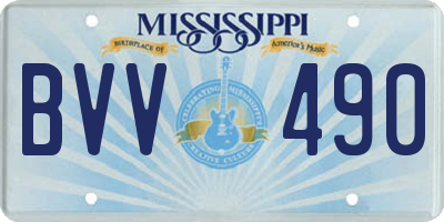 MS license plate BVV490