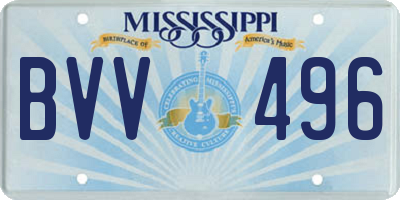 MS license plate BVV496