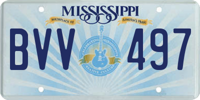 MS license plate BVV497