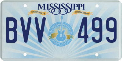 MS license plate BVV499
