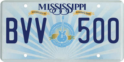 MS license plate BVV500