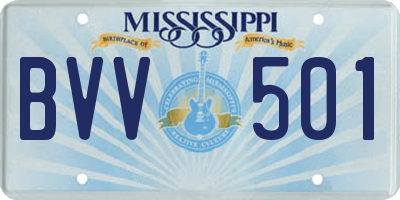 MS license plate BVV501