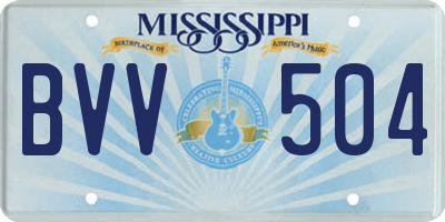 MS license plate BVV504