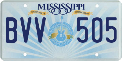MS license plate BVV505