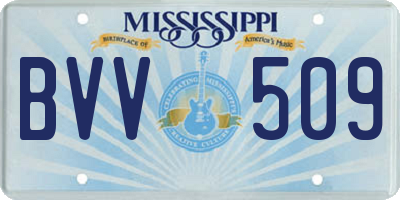 MS license plate BVV509