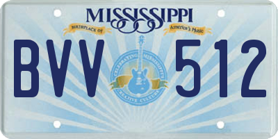 MS license plate BVV512
