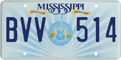 MS license plate BVV514