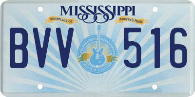MS license plate BVV516