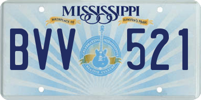 MS license plate BVV521