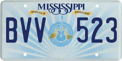 MS license plate BVV523