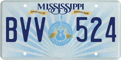MS license plate BVV524