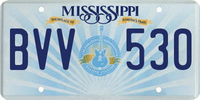 MS license plate BVV530