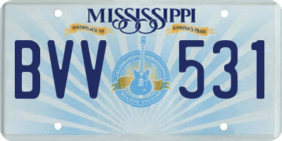 MS license plate BVV531