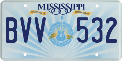 MS license plate BVV532