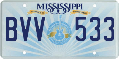 MS license plate BVV533