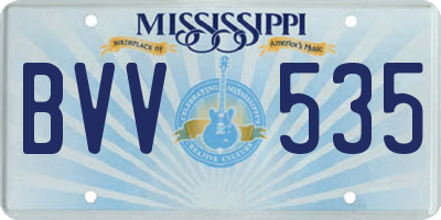 MS license plate BVV535