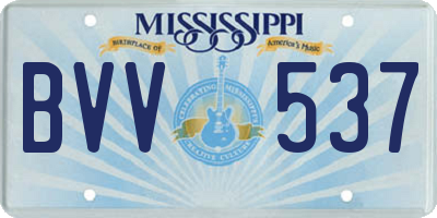 MS license plate BVV537