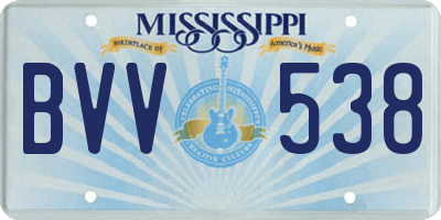 MS license plate BVV538