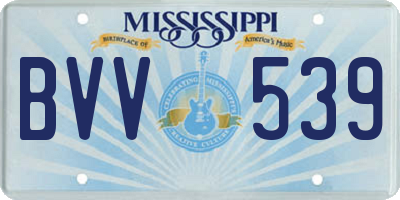 MS license plate BVV539