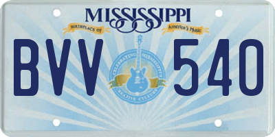MS license plate BVV540