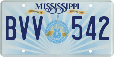 MS license plate BVV542