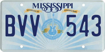 MS license plate BVV543