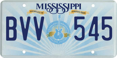 MS license plate BVV545