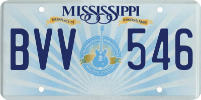 MS license plate BVV546