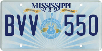 MS license plate BVV550