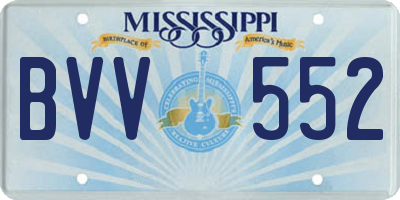 MS license plate BVV552