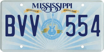 MS license plate BVV554