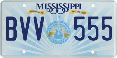 MS license plate BVV555
