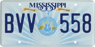 MS license plate BVV558
