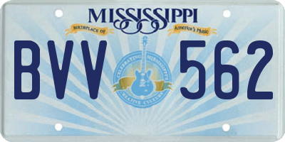 MS license plate BVV562