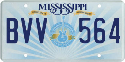 MS license plate BVV564