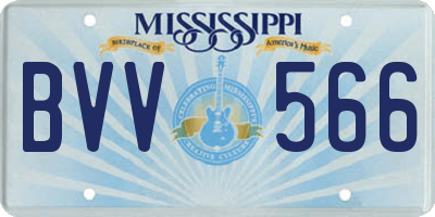 MS license plate BVV566