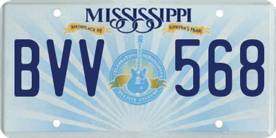 MS license plate BVV568