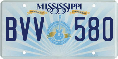 MS license plate BVV580