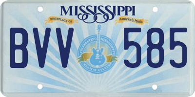 MS license plate BVV585