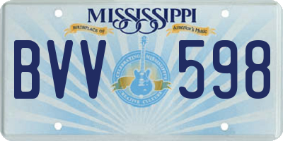 MS license plate BVV598