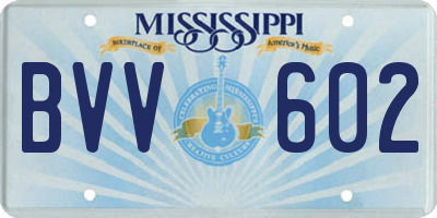 MS license plate BVV602
