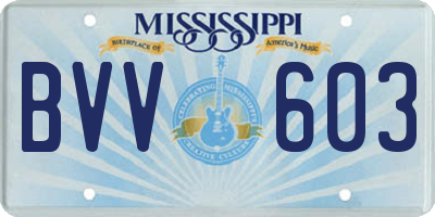 MS license plate BVV603