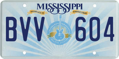 MS license plate BVV604
