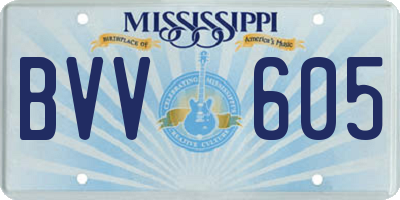 MS license plate BVV605