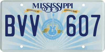 MS license plate BVV607